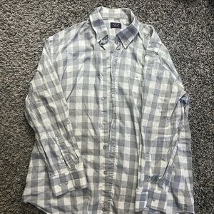 Paul & Shark Gray and White Plaid Button-Down Shirt